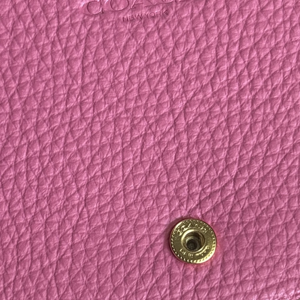 COACH Anna Foldover Crossbody Clutch Pink Pebble Leather Trompe L'oeil CH181 - Picture 13 of 16